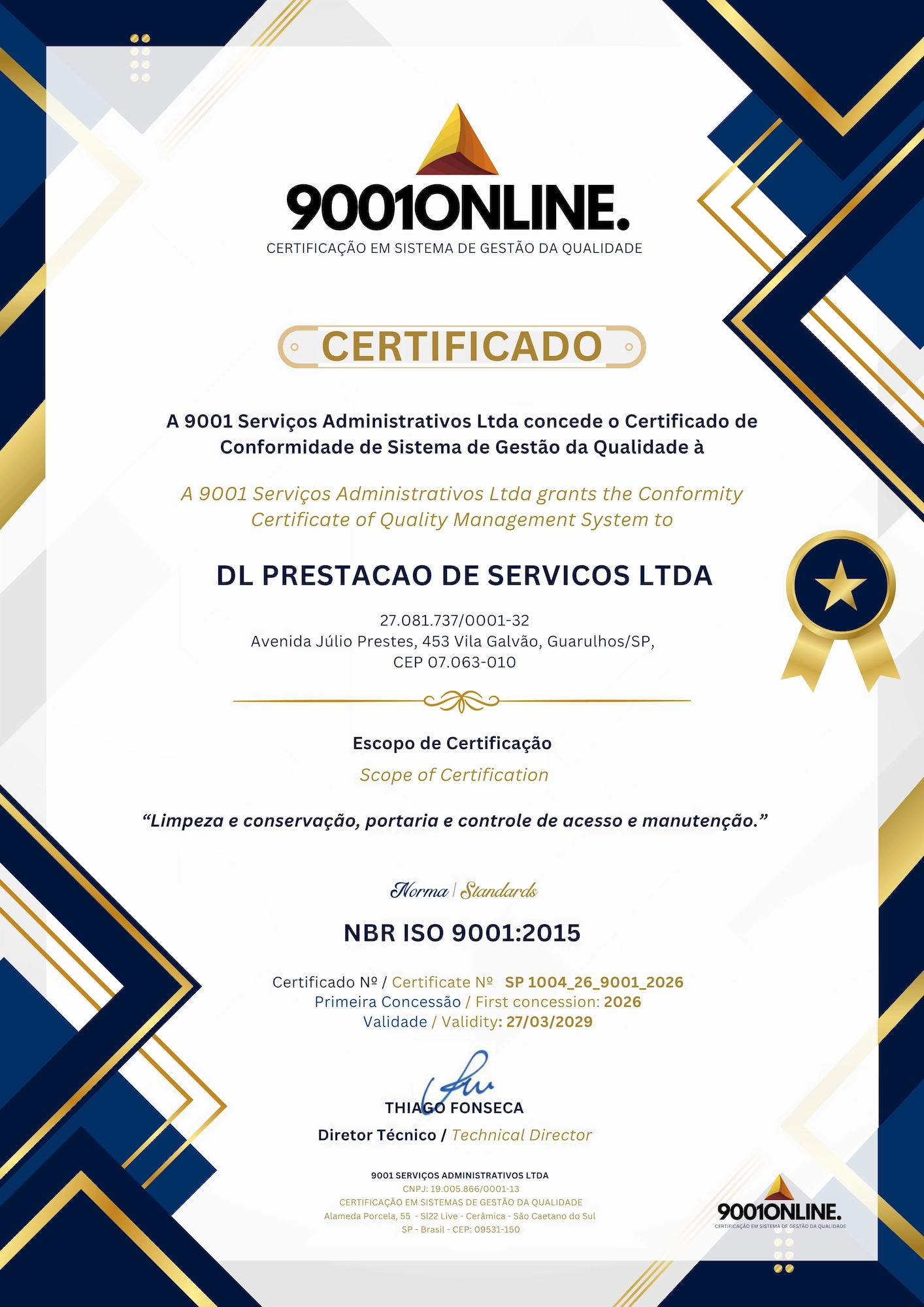 certificado 9001